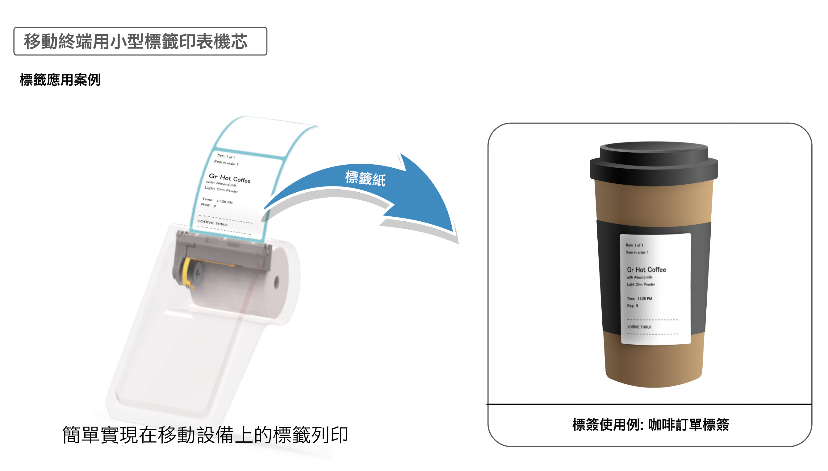 Ultra-compact mechanism for label printing mobile terminal